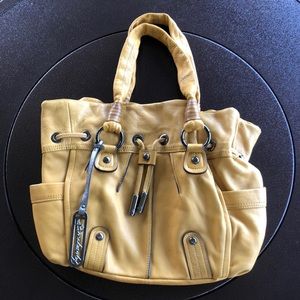 B. Makowsky Mustard Yellow Leather Tote